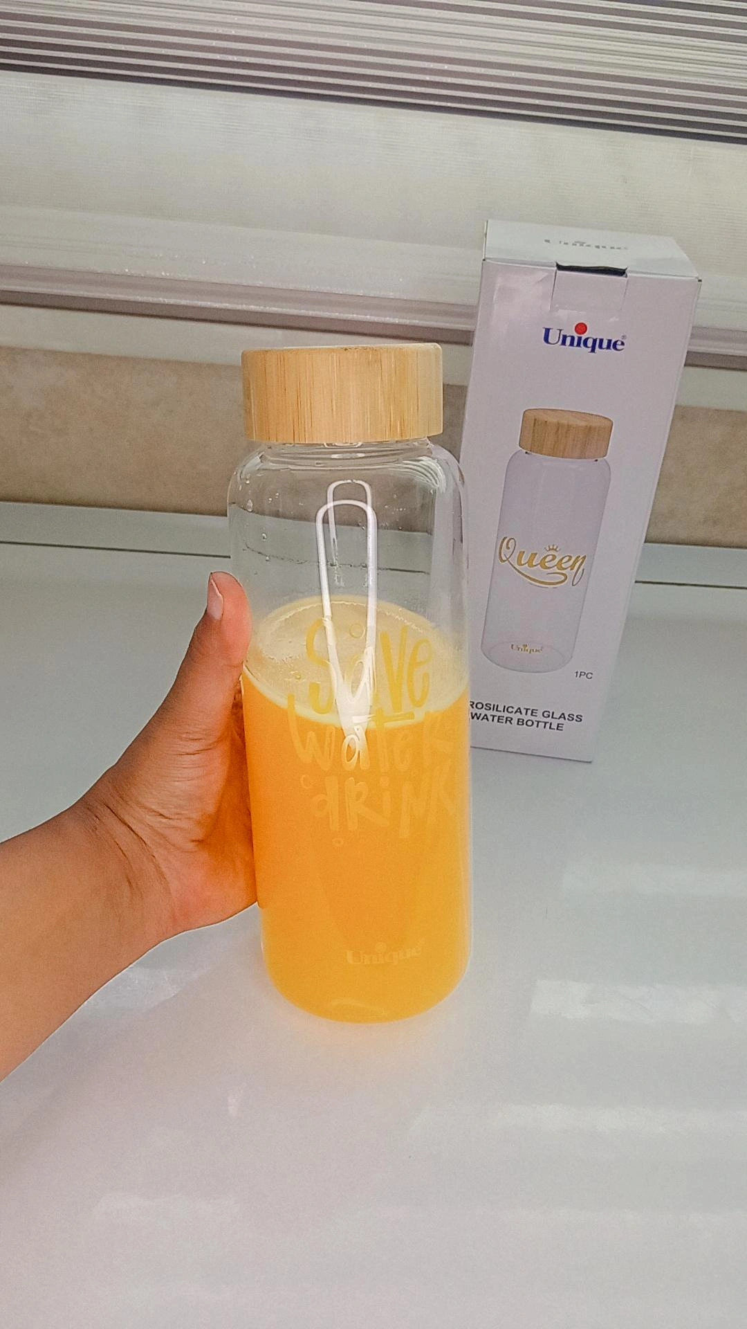 بطری شیشه ای یونیک درب چوبی