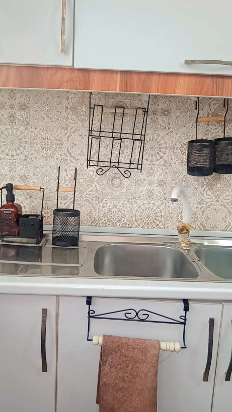 جا لیوانی آویز فلزی دسته چوبی